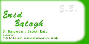 enid balogh business card